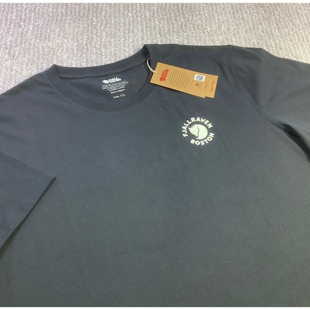 Fjallraven Kanken T-shirt Boston Black Organic Cotton Tee Unisex‎ Size XXL NWT